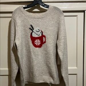 cupcakes & cashmere Beige Sweater with Red Mug Design